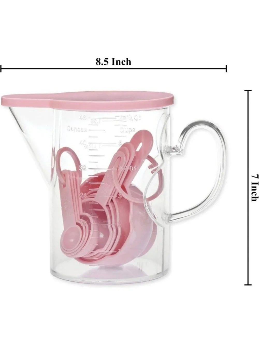 10-Piece Measuring Cups & Spoons Set - BPA-Free, Dishwasher Safe, Pink Kitchen